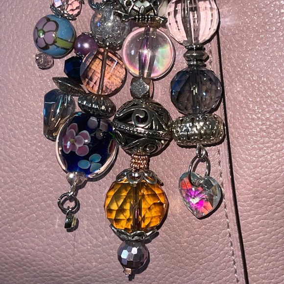 EXAMPLE Large HANDBAG CHARM Bag Jewelry Glass Sparkly Keychain Designer Bling - Picture 5 of 13